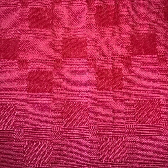 Red Quilted Christmas Placemats Set Of 2 With Checkerboard & Diamond Patterns - Picture 4 of 4